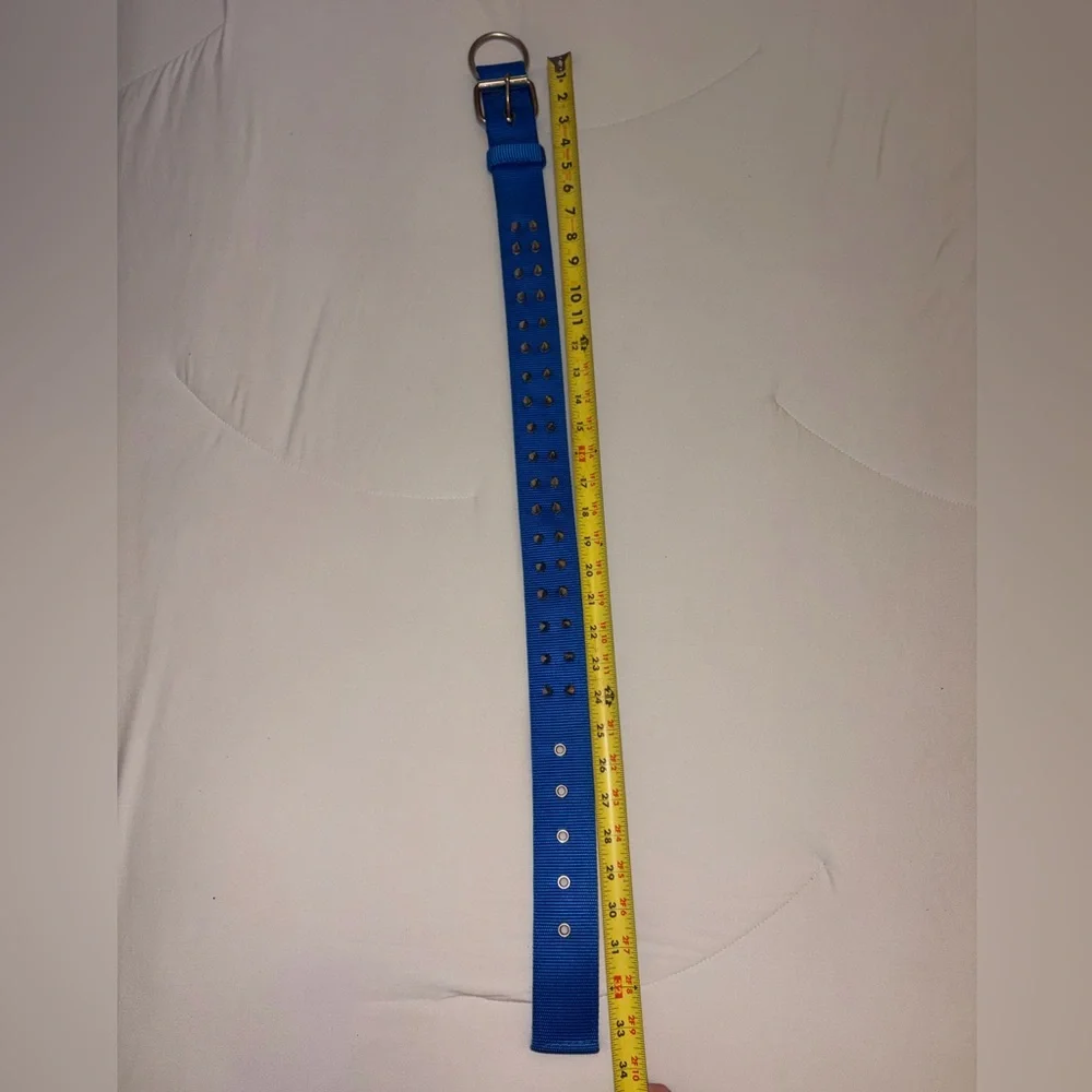 XL Blue Nylon Spiked Dog Collar
